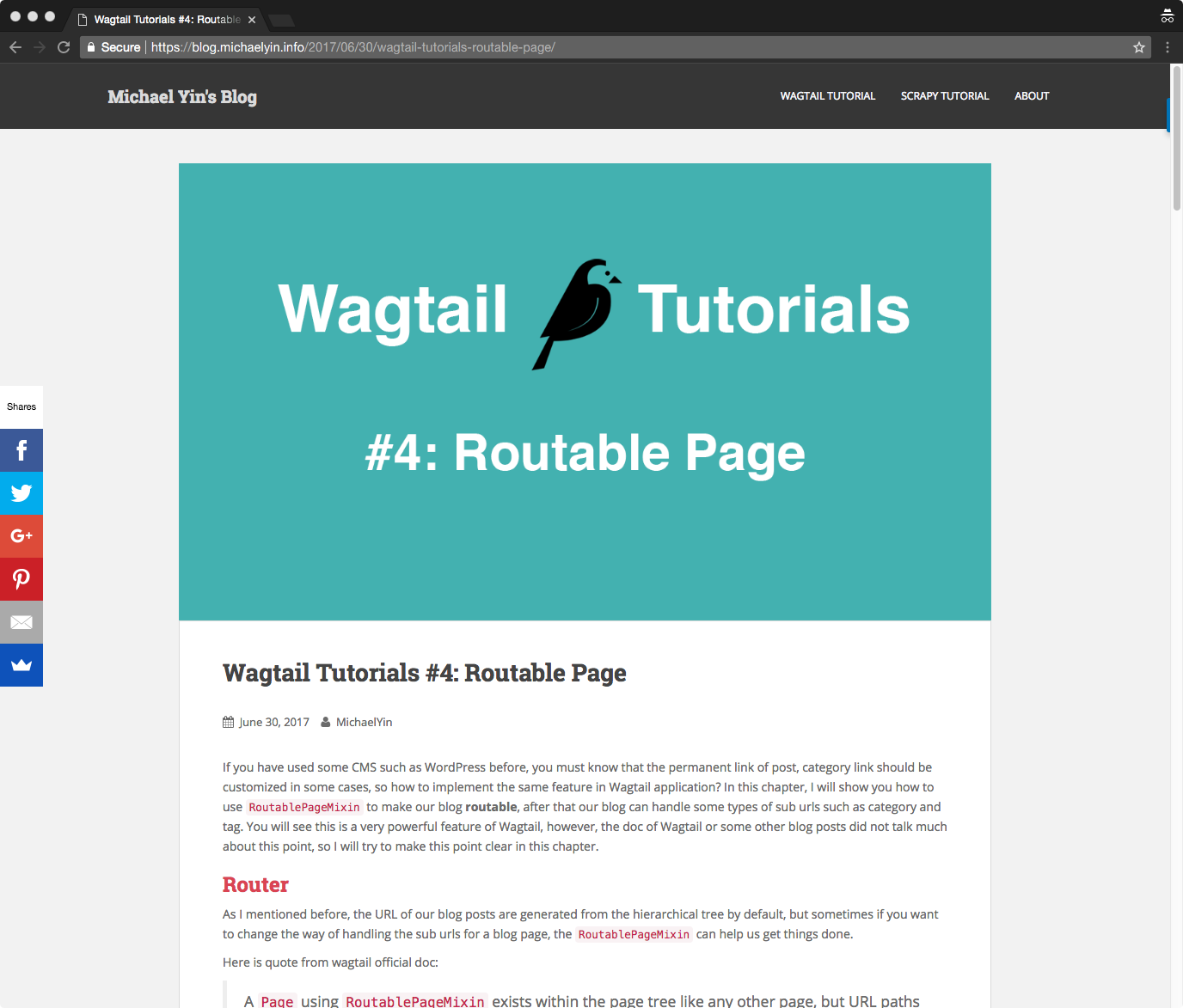 Wagtail tutorial